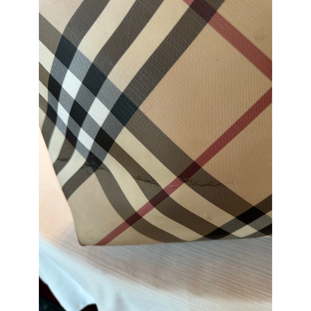 Burberry Beige & Burgundy Multi-Color Tote Bag - Picture 3 of 16
